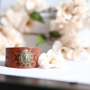 Bohemian Brown tribal pleather bracelet